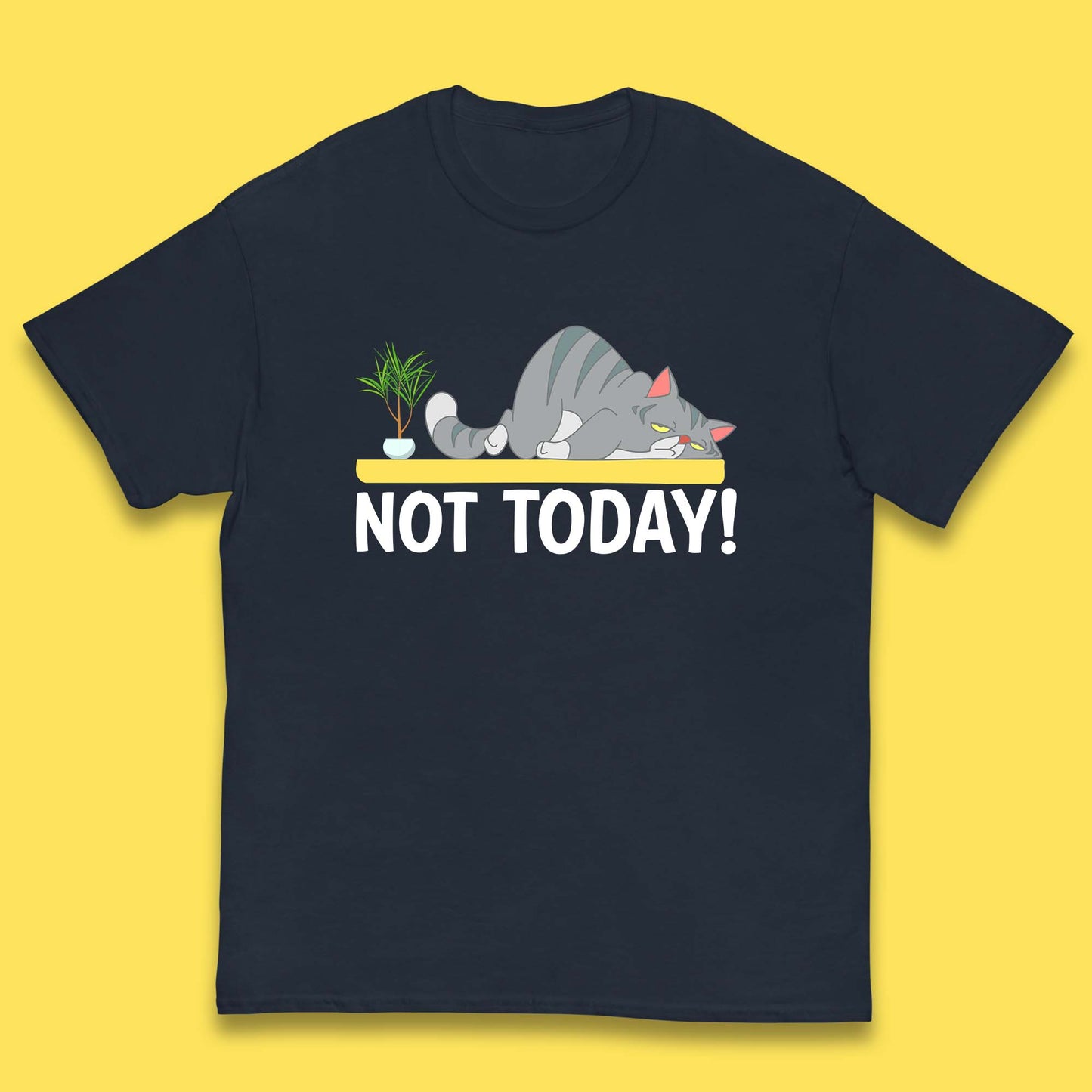 Not Today Cat Funny Kitten Lazy Cats Sleepy Cat Lover Kids T Shirt
