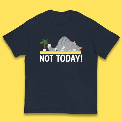 Not Today Cat Funny Kitten Lazy Cats Sleepy Cat Lover Kids T Shirt