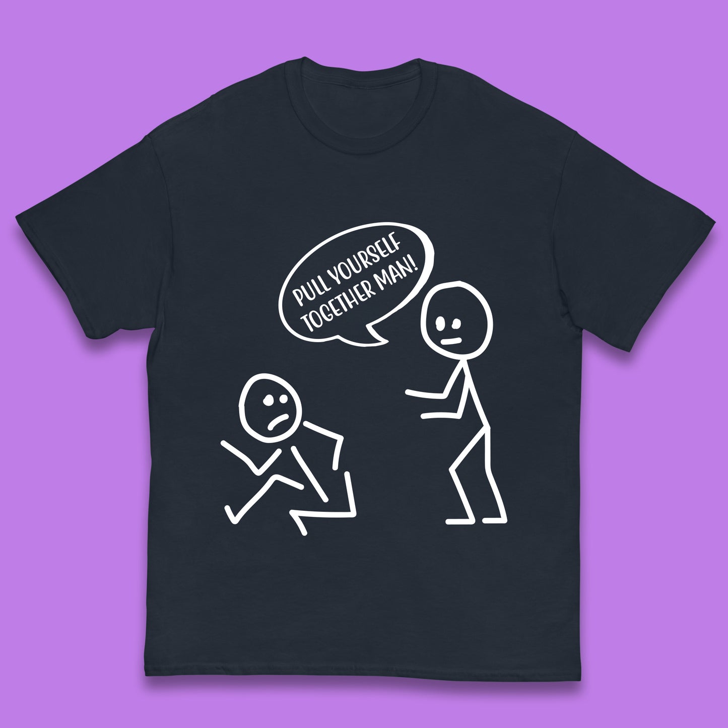 Pull Yourself Together Man! Novelty Sarcastic Funny Stick Figure Kids T Shirt