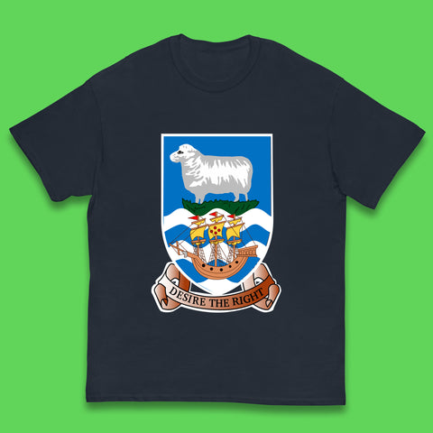 Coat Of Arms Of The British Overseas Territory Falkland Islands Coat Of Arms Of The Falkland Islands Flag Kids T Shirt