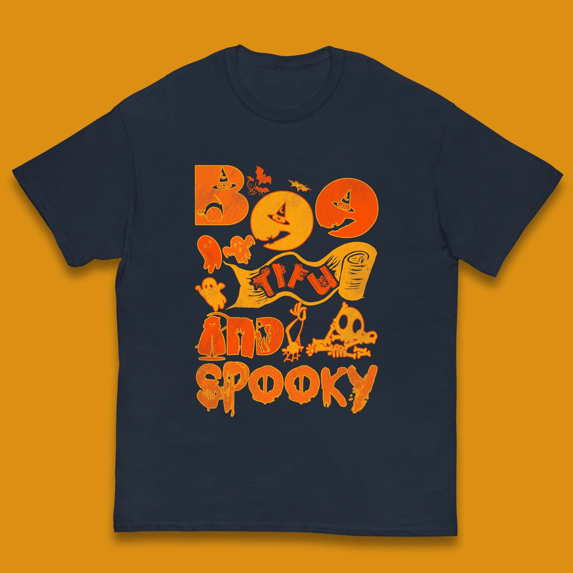 Boo Tiful and Spooky Halloween Horror Scary Boo Ghost Spooky Season Kids T Shirt