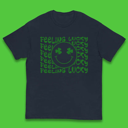 Feeling Lucky Smiley Shamrock Kids T-Shirt