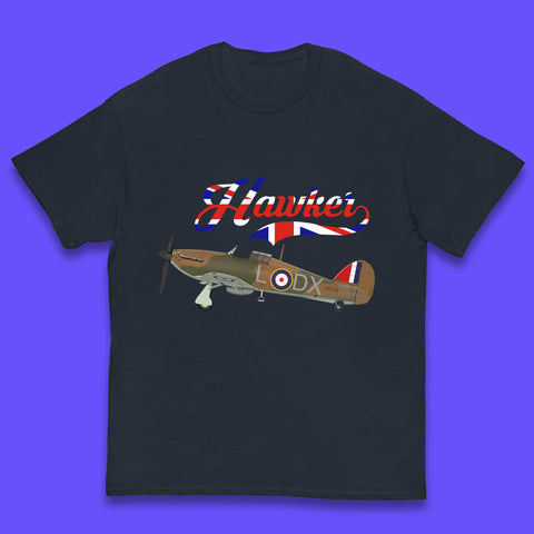 Hawker Hurricane United Kingdom Vintage WWII RAF Fighter Jet British Aircraft Royal Air Force Remembrance Day Kids T Shirt
