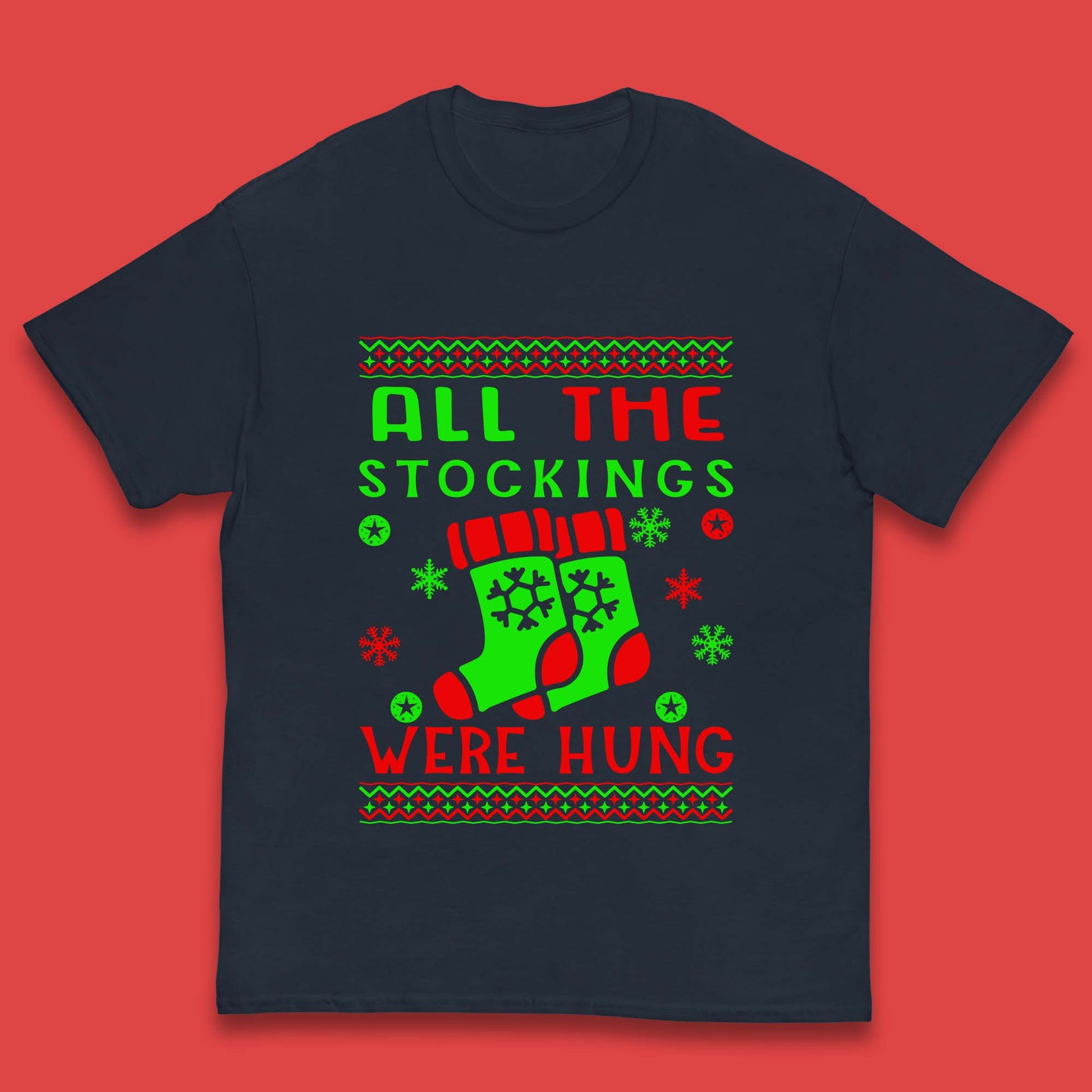 christmas socks all the stocking were hung t shirt