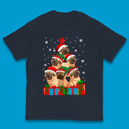 pug dog christmas t shirt
