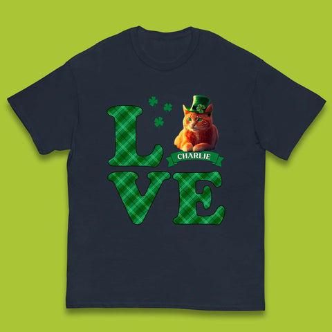 Personalised Love St. Patrick's Cat Kids T-Shirt