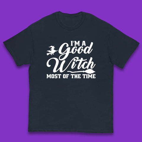 I'm A Good Witch Most Of The Time Halloween Witch Broom Kids T Shirt