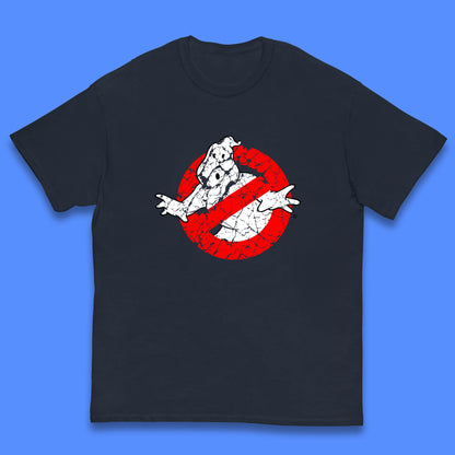 Distressed The Real Ghostbusters No Ghost Symbol Retro Halloween Movie Costume Kids T Shirt