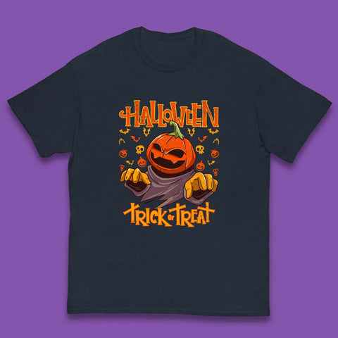 Halloween Trick Or Treat Pumpkin Character Halloween Scary Evil Pumpkin Kids T Shirt