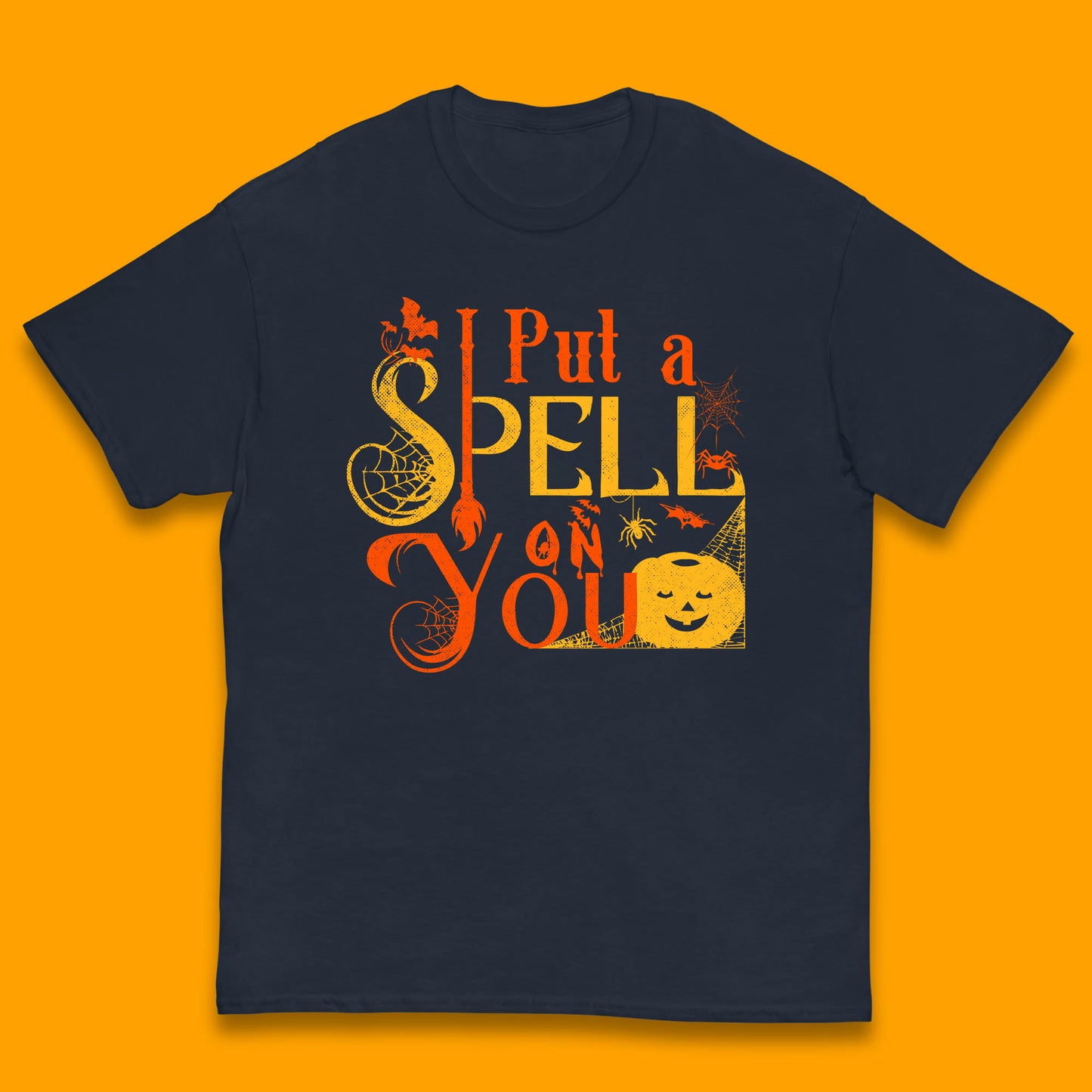 I Put a Spell on You Witch Broom Horror Spooky Scary Halloween Costume Kids T Shirt