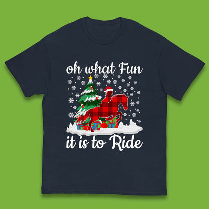 horse riding christmas kids t shirt