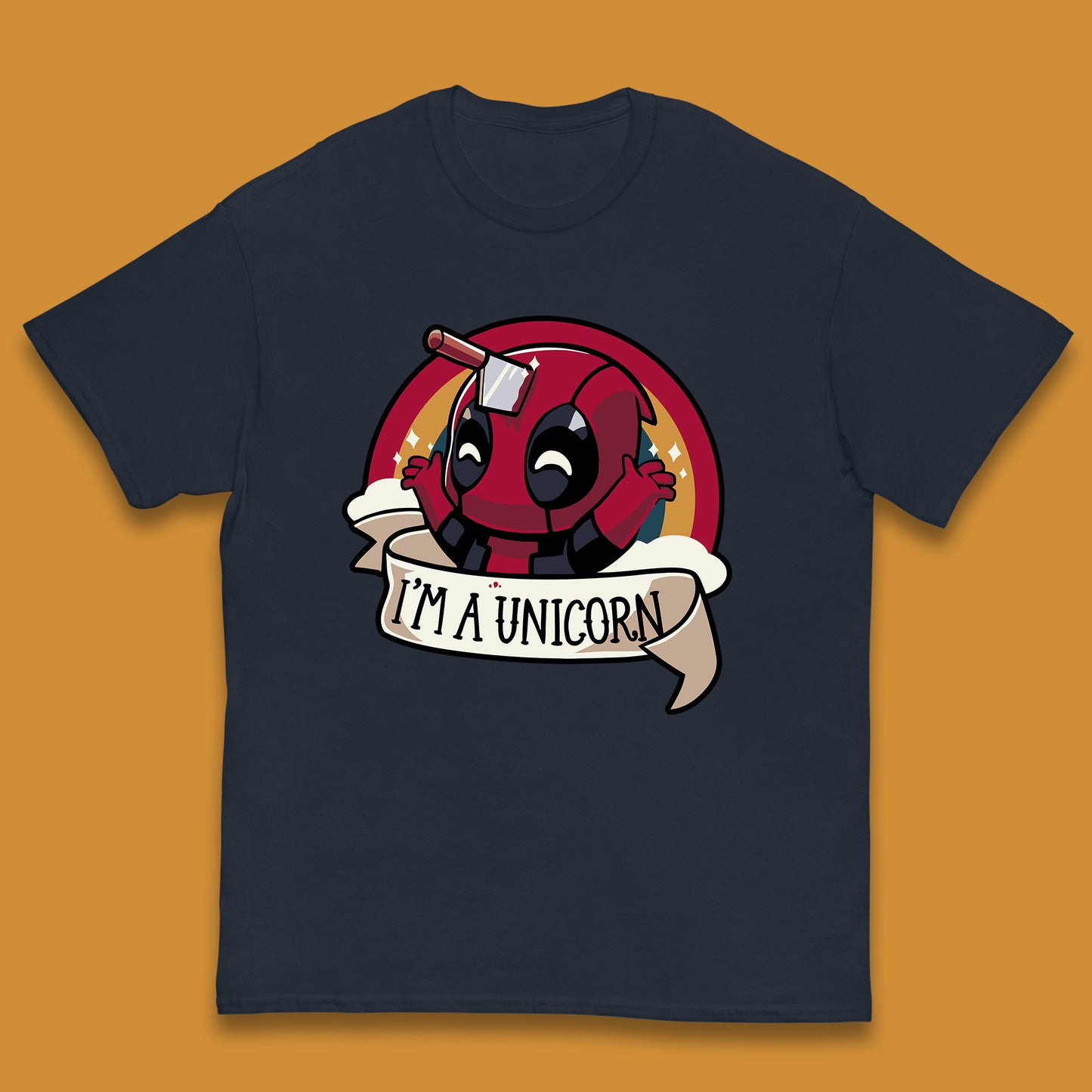I'm A Unicorn Funny Deadpool Rainbow Colors Marvel Avengers Superhero Fictional Character Kids T Shirt