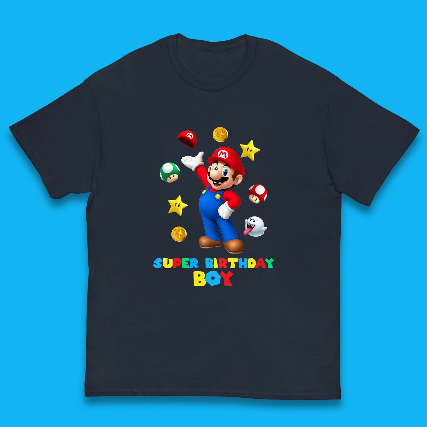 Super Birthday Boy Super Mario Game Series Mario Bros Super Mario Theme Birthday Party Kids T Shirt
