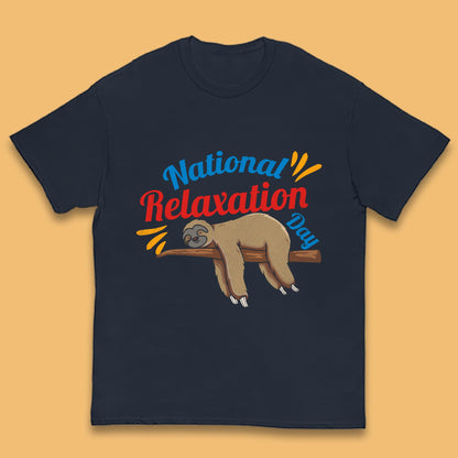 National Relaxation Day Sleeping Sloth Funny Sloth Nap Lazy Sloth Kids T Shirt