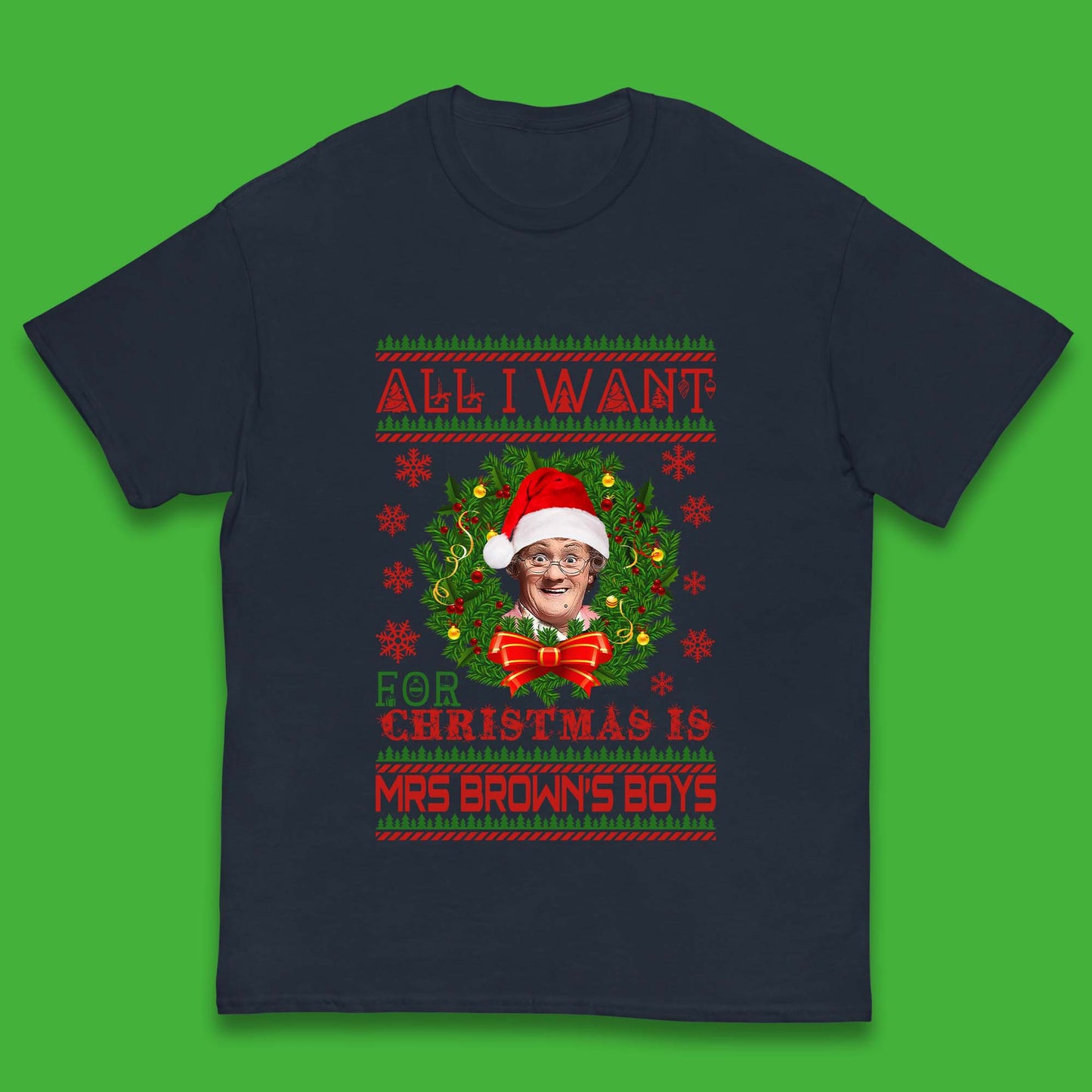Want Mrs Brown's Boys For Christmas Kids T-Shirt