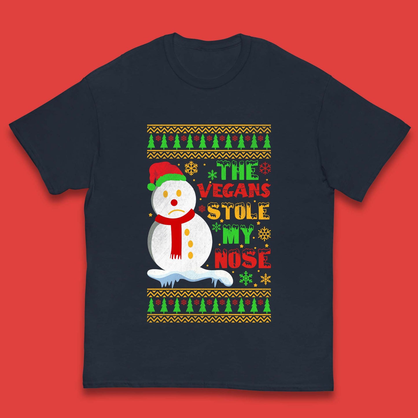 Vegan Snowman Christmas Kids T-Shirt