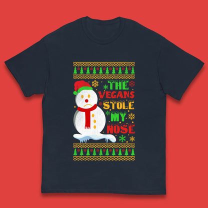 Vegan Snowman Christmas Kids T-Shirt