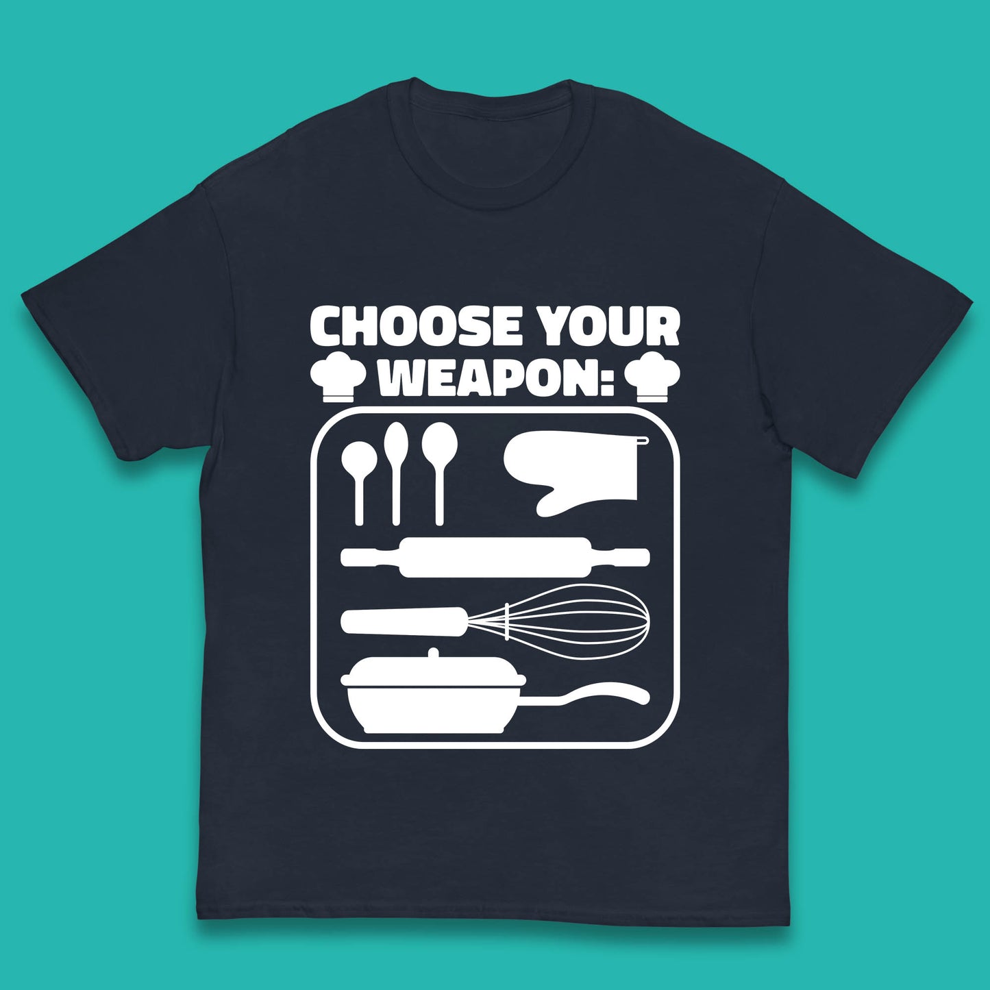 Choose Your Weapon Chef  Funny Cooking Kitchen Baking Weapons Kids T Shirt