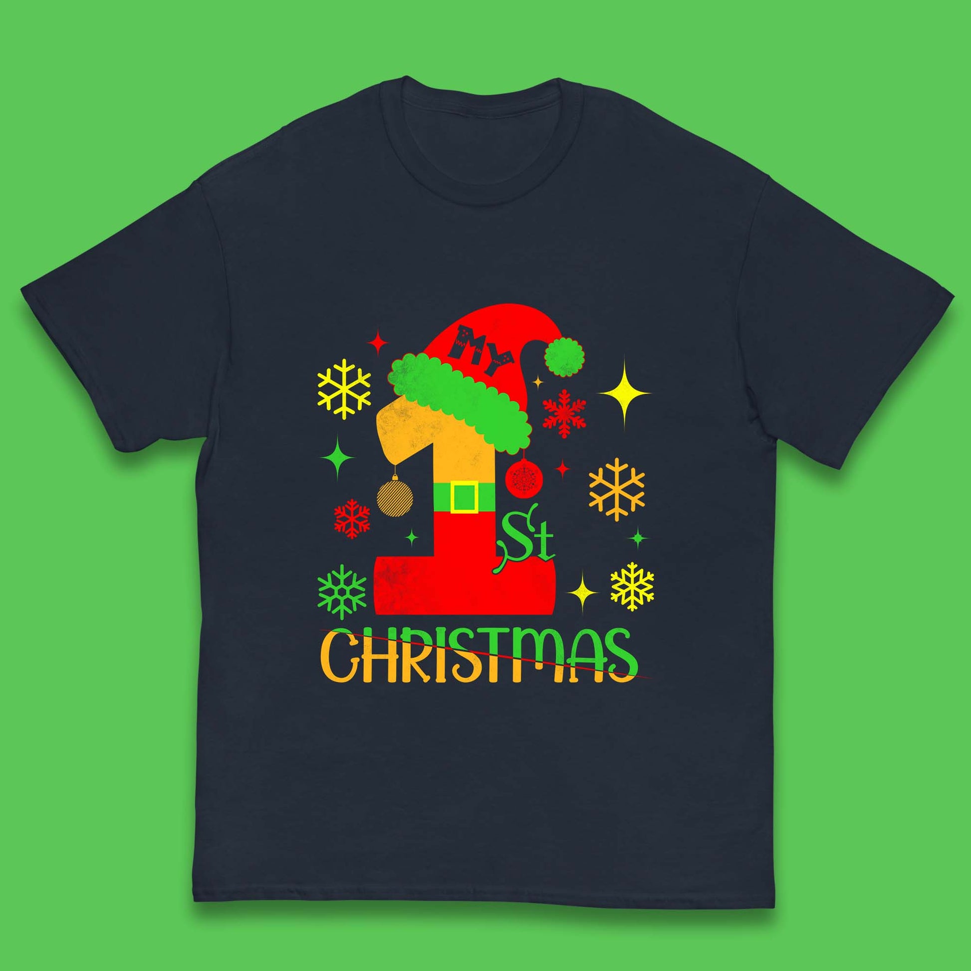 my 1st christmas santa claus costume t shirt