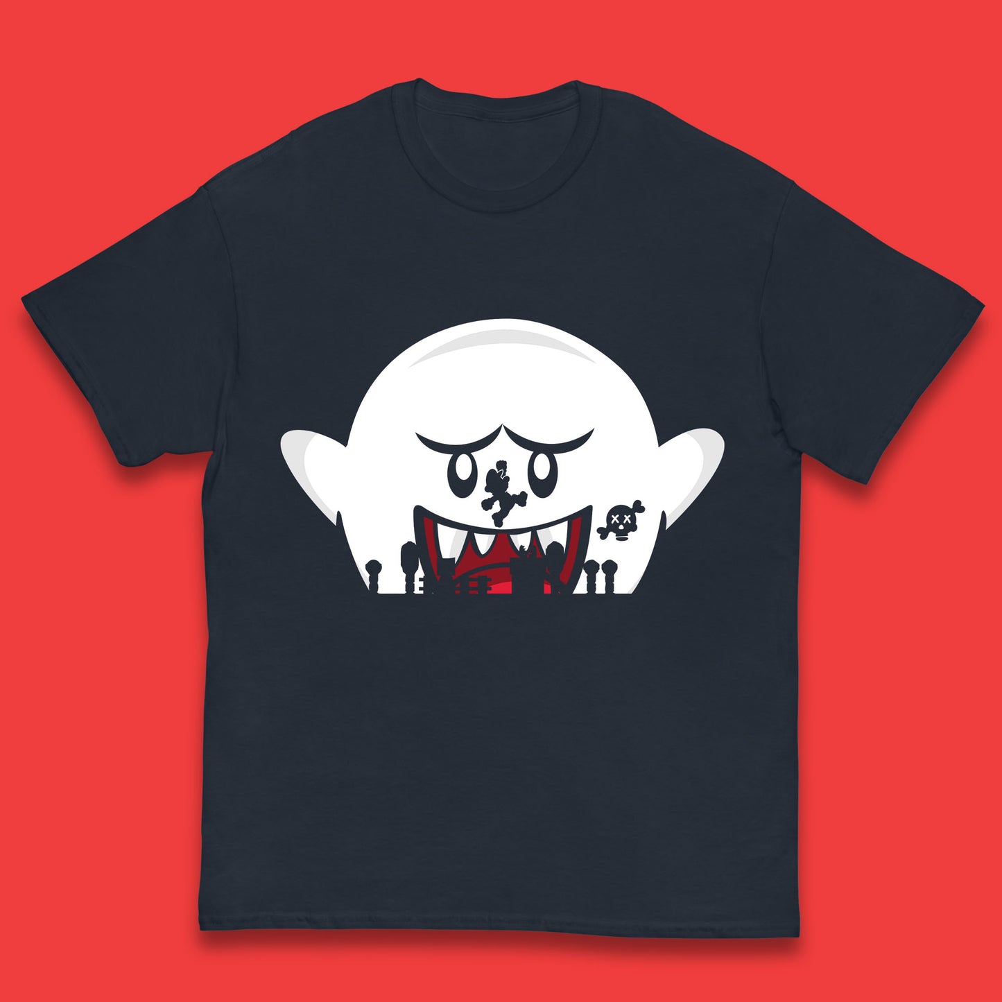 Super Mario Boo Trick Or Treat Halloween Nintendo Mario Iconic Ghost Boo Kids T Shirt