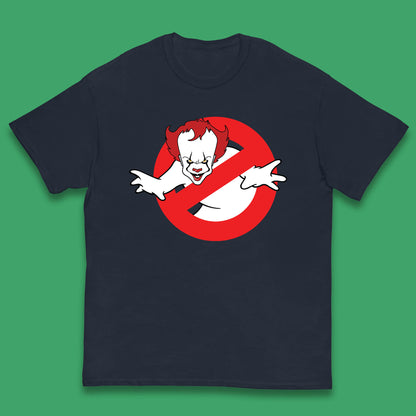 The Real Ghostbusters No Ghost Halloween IT Pennywise Clown Movie Mashup Parody Kids T Shirt