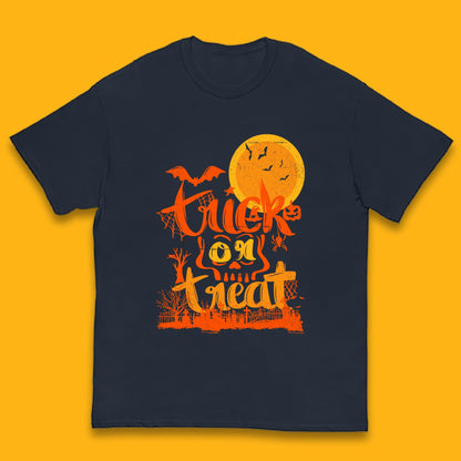 Trick Or Treat Happy Halloween Horror Scary Spooky Season Halloween Vibes Kids T Shirt