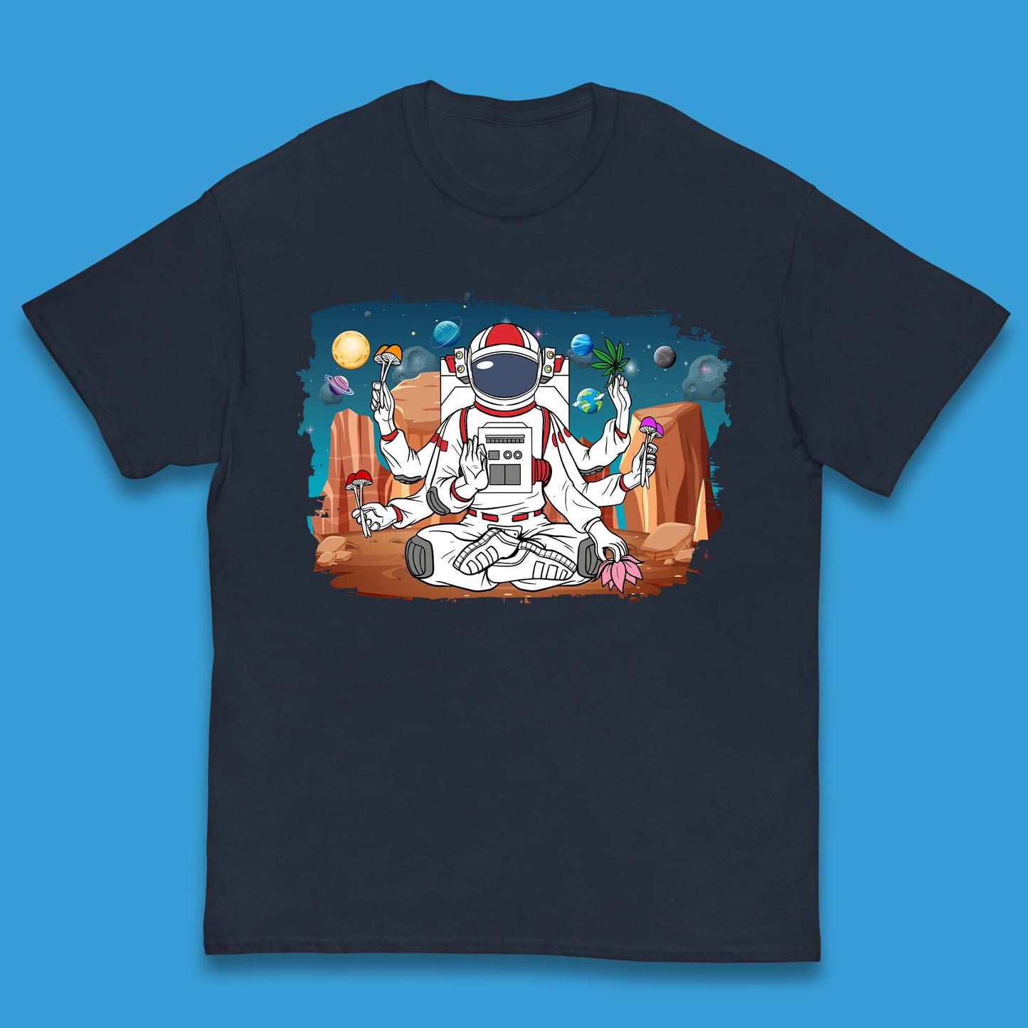 Meditating Astronaut Yoga Kids T-Shirt