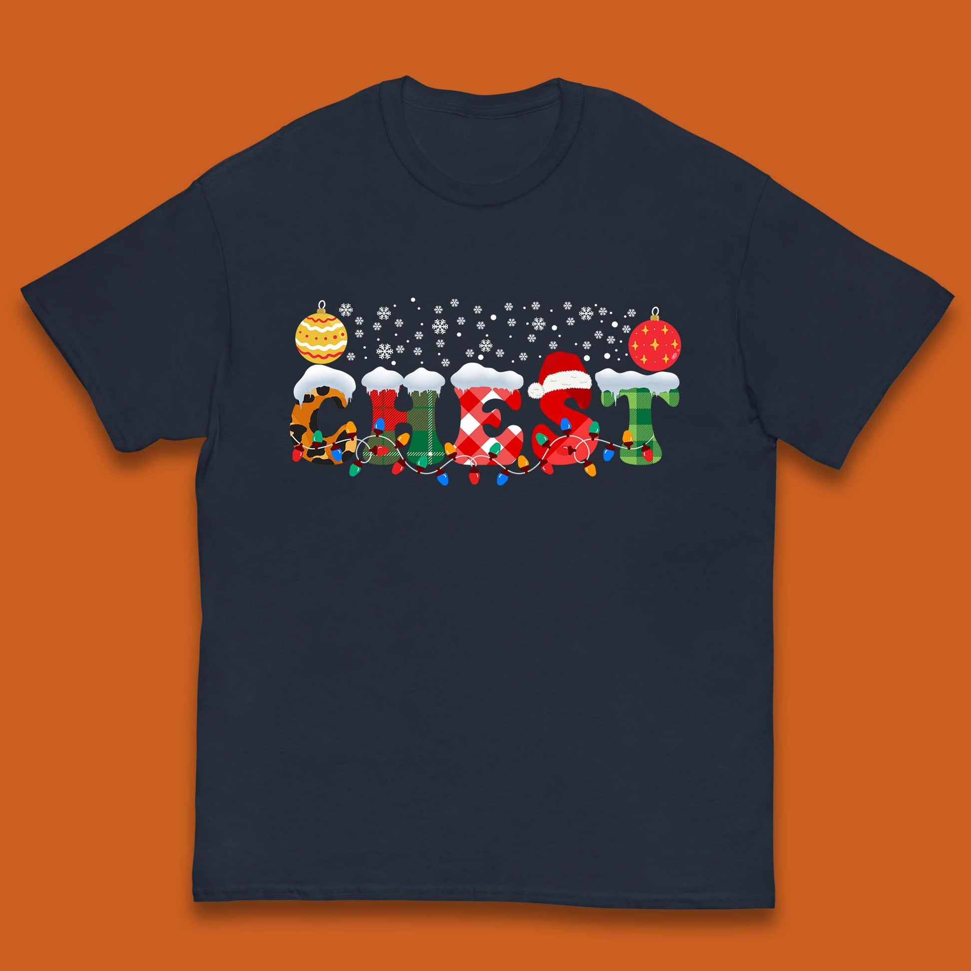 chest and nuts christmas snow winter t shirt