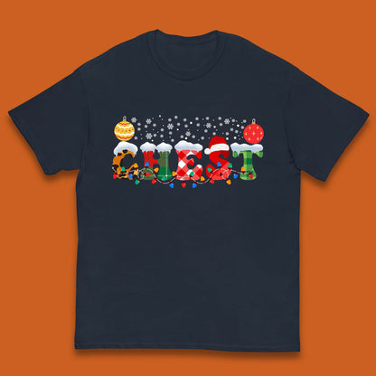 chest and nuts christmas snow winter t shirt