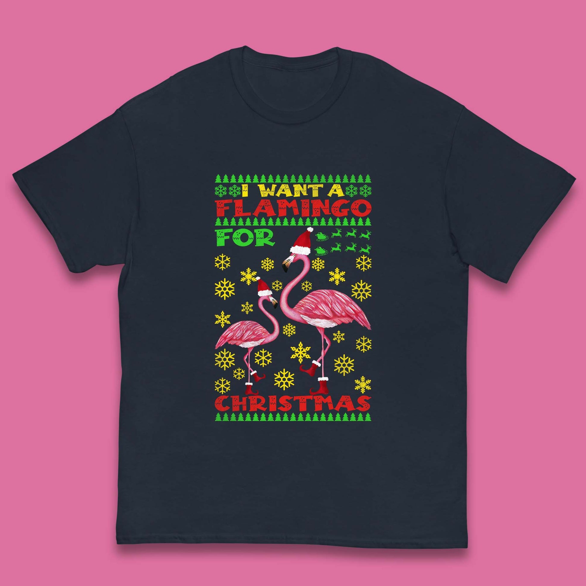 flamingo christmas t shirt