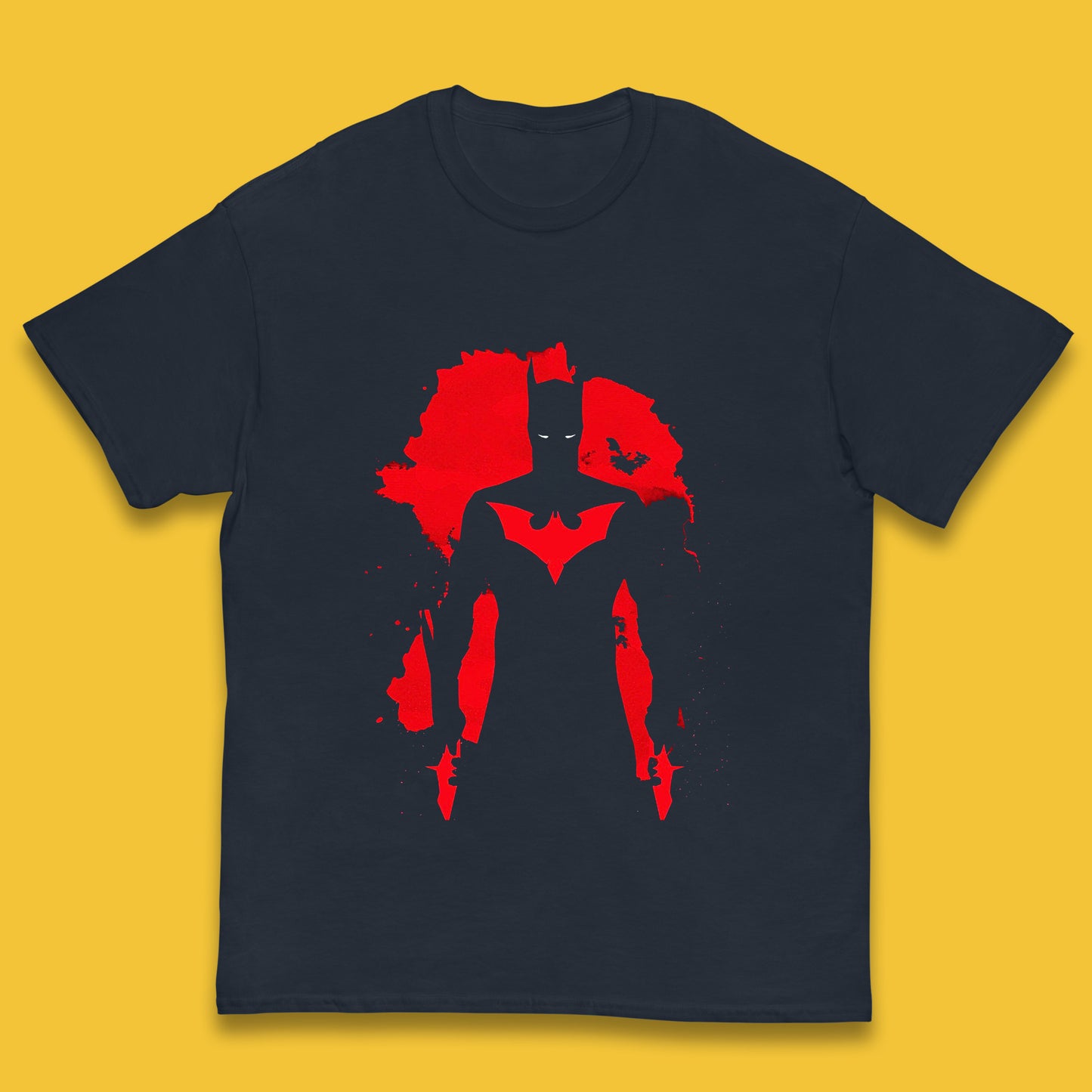 Batman Beyond Rises As A Warrior Of Justice Distressed Portrait Art DC Comics Superhero Kids T Shirt