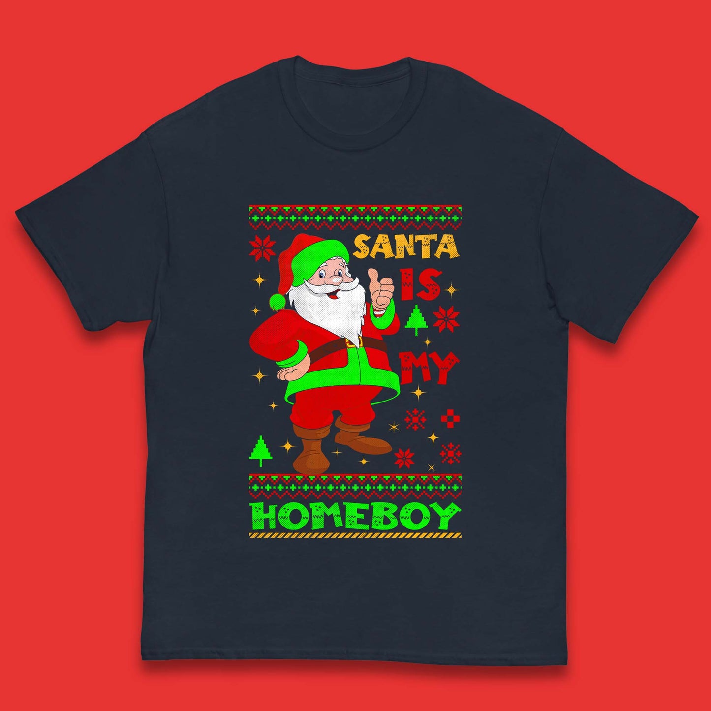 Santa Is My Homeboy Christmas Kids T-Shirt