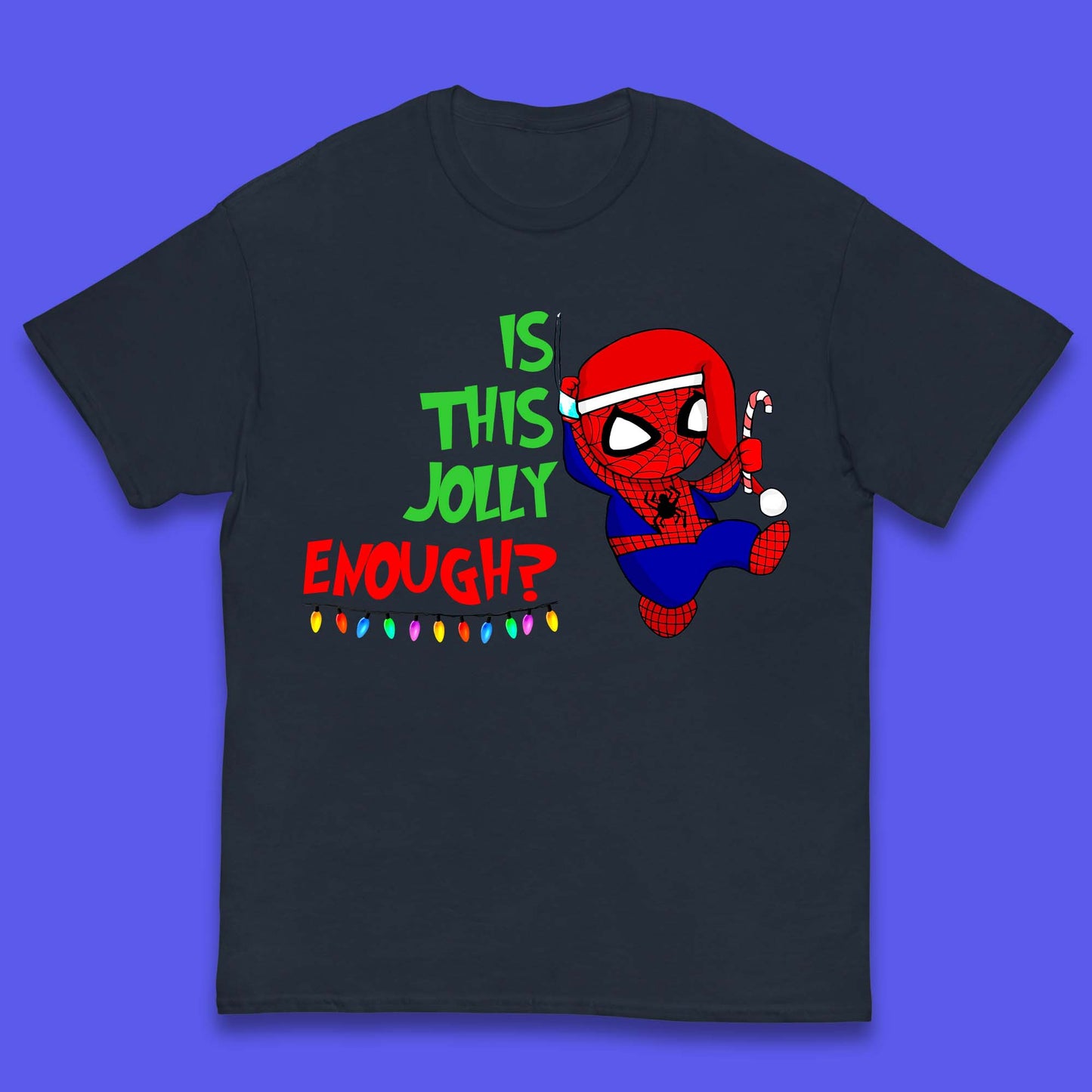 Jolly Enough Spiderman Christmas Kids T-Shirt