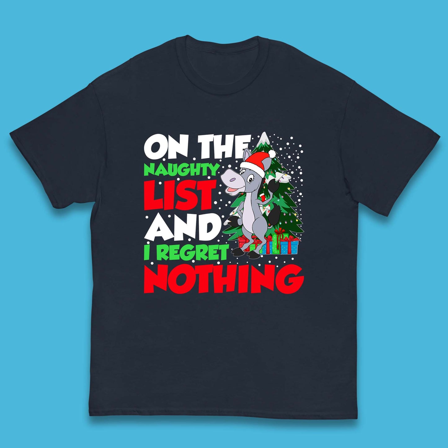 Donkey Christmas Naughty List Kids T-Shirt