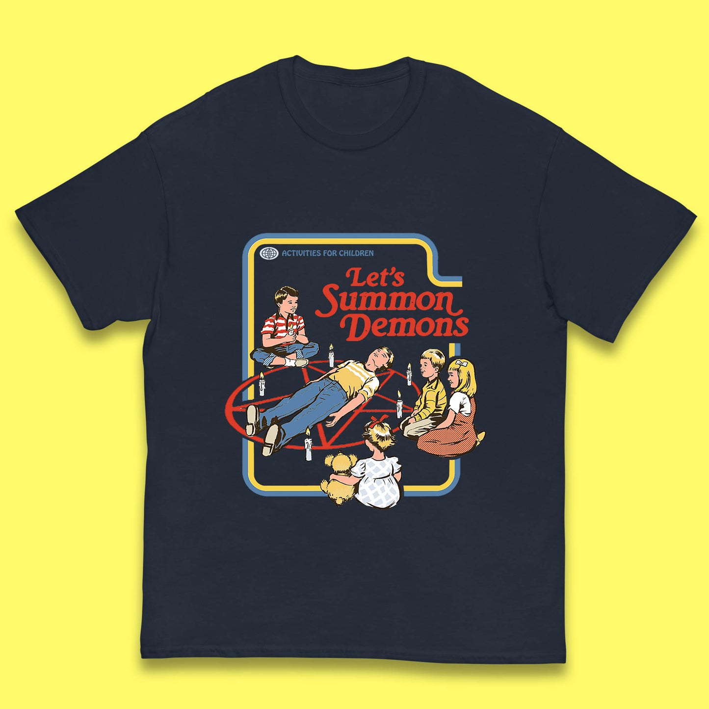 Let's Summon Demons Creepy Incantation Halloween Comic Funny Dark Humor Kids T Shirt