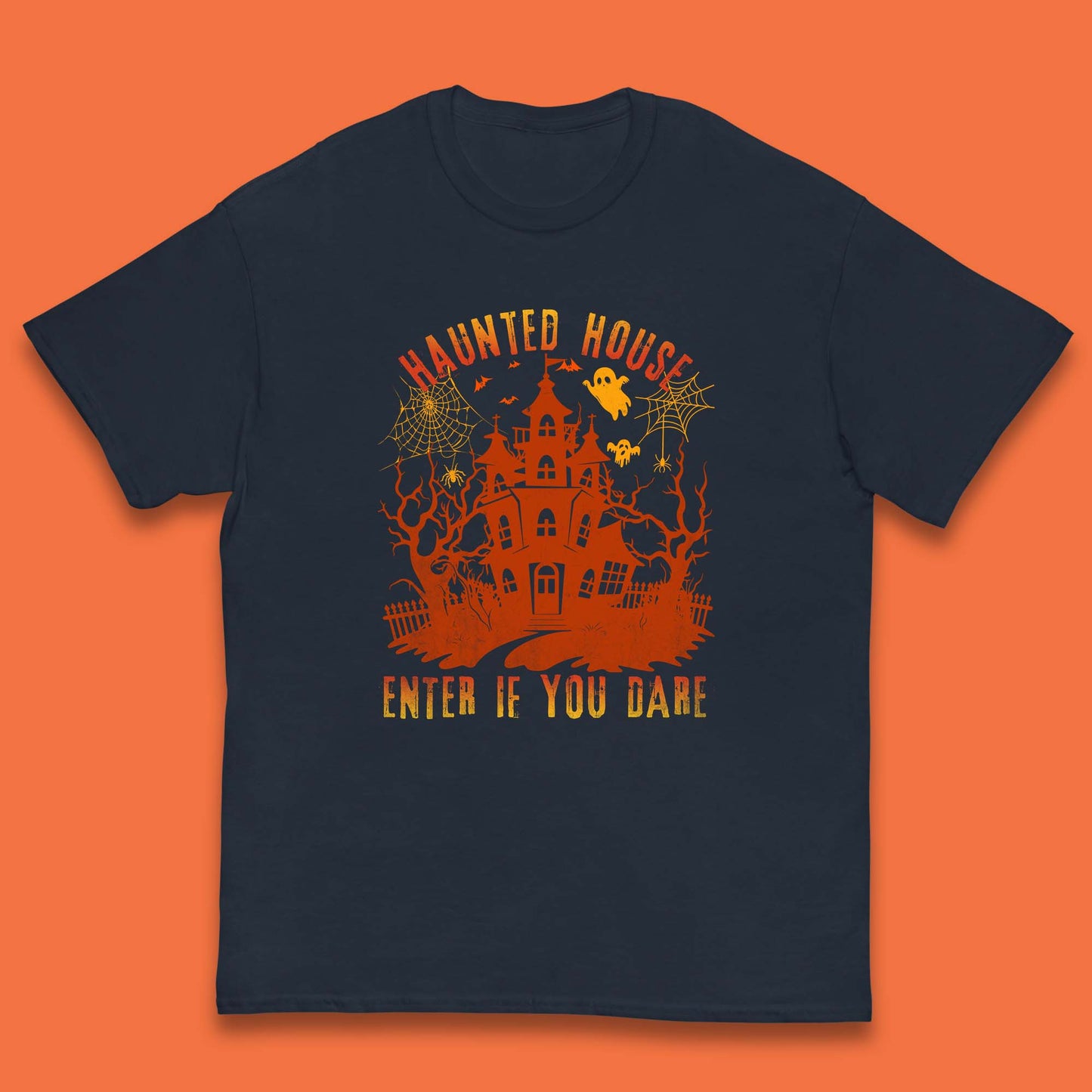 Haunted House Enter If You Dare Scary Halloween Nightmare House Spooky Season Halloween Party Kids T Shirt