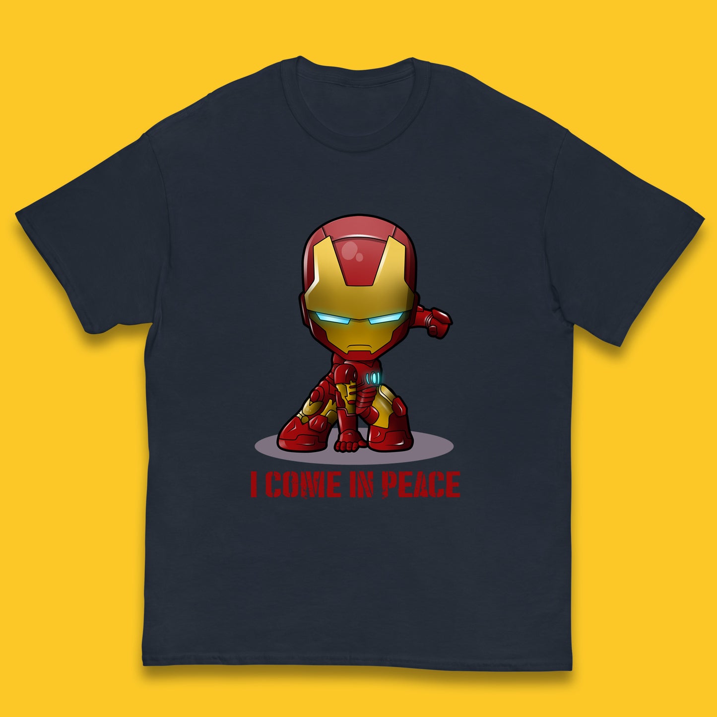 I Come In Peace Marvel Avenger Movie Character Iron Man Superheros Ironman Costume Superheros Kids T Shirt