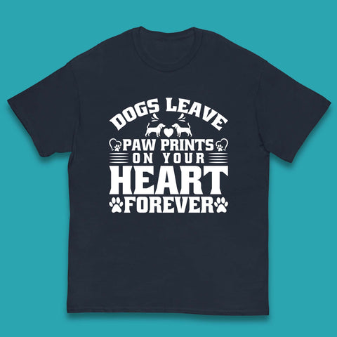 Dogs Leave Paw Print On Your Heart Forever Dog Paw Lovers Kids T Shirt