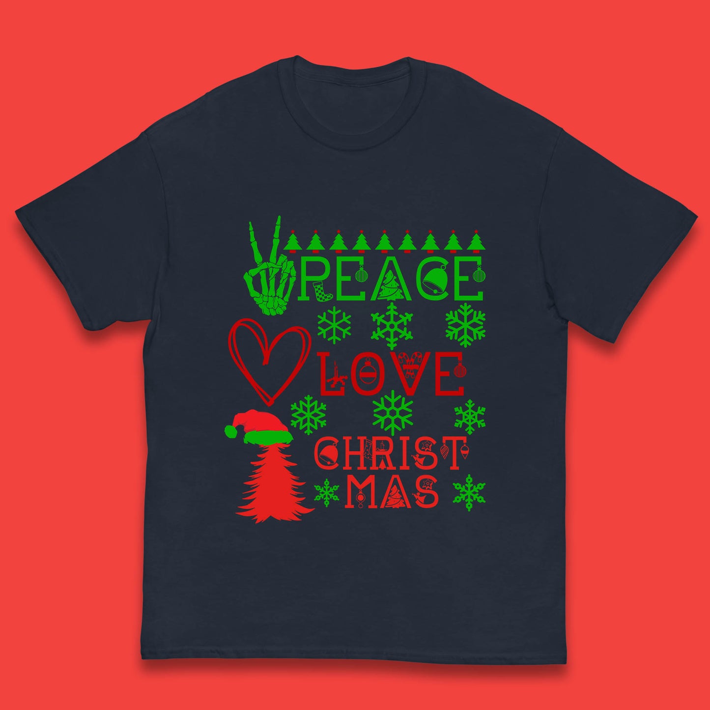 Peace Love Christmas Kids T-shirt