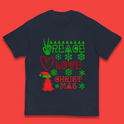 Peace Love Christmas Kids T-shirt