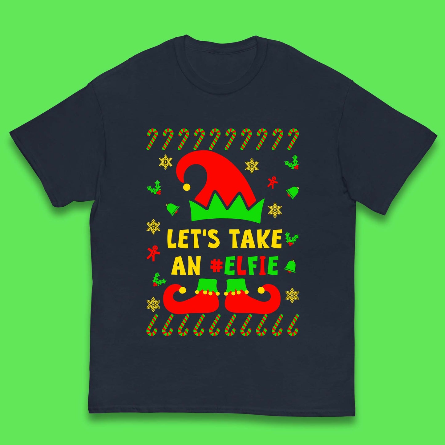 Let's Take An Elfie Christmas Kids T-Shirt
