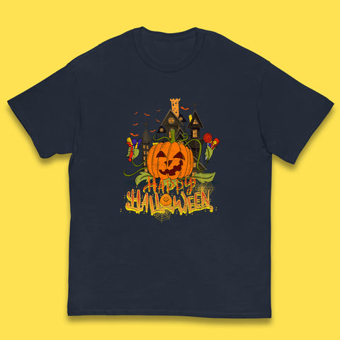 Happy Halloween Spooky Haunted House Halloween Pumpkin Horror Scary Jack-o-lantern Kids T Shirt