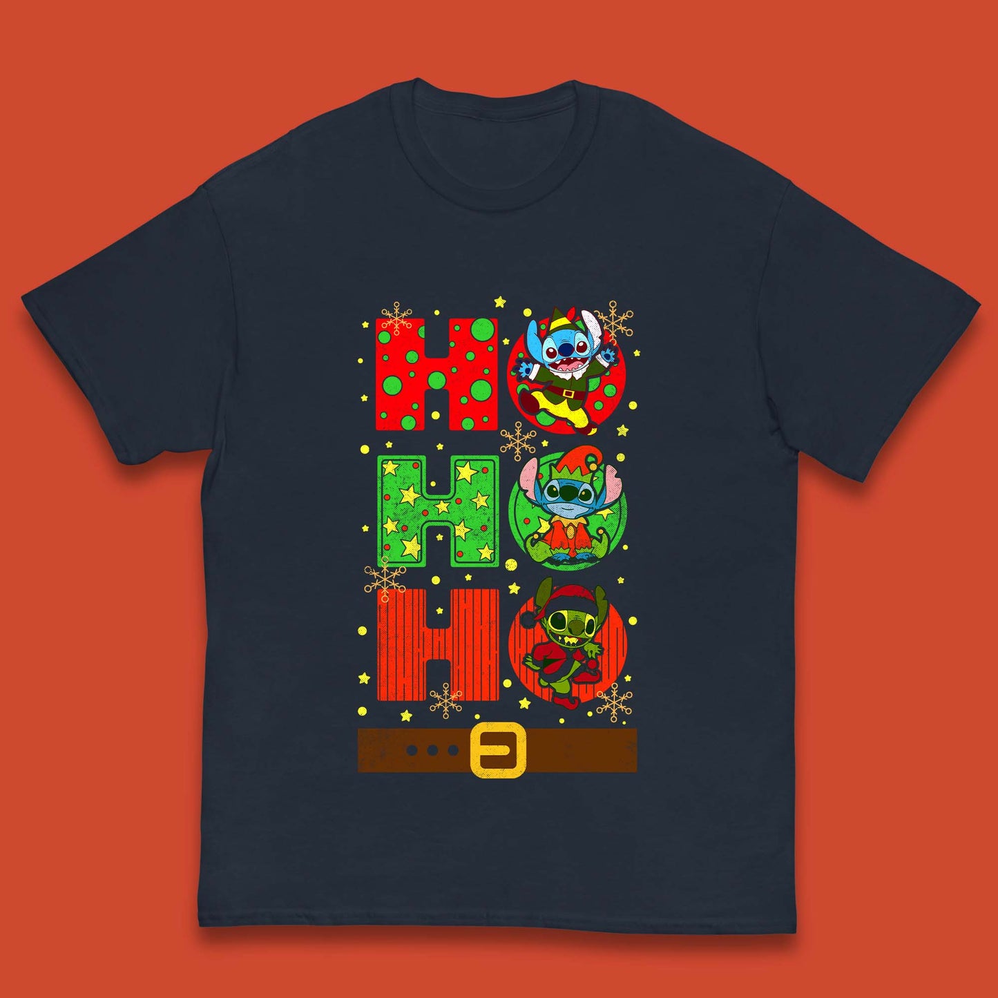 Stitch Elf Grinch Stitch Christmas Kids T-Shirt