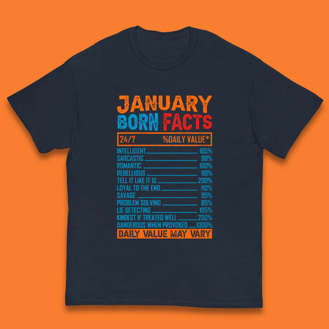 January Born Facts Kids T-Shirt