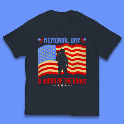 Memorial Day In Honor Of The Brave Heroes Military Soldiers Armed Forces Supporter Kids T Shirt