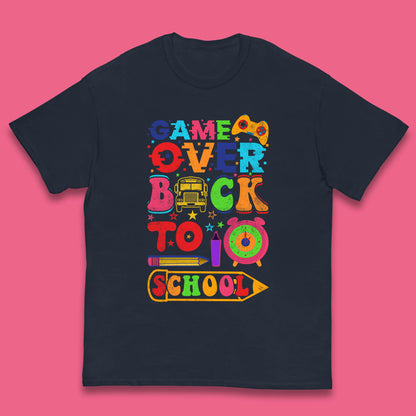 Game Over Back To School Gaming Lover Colorful School Costume Gift Kids T Shirt