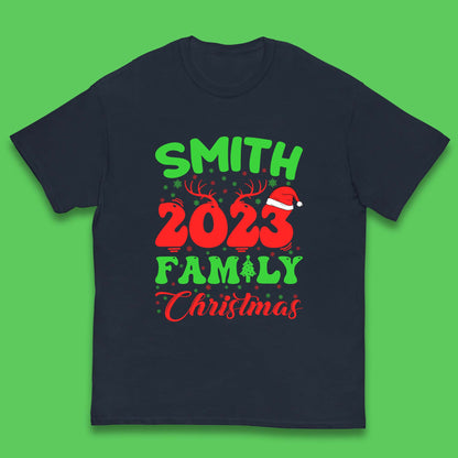 Personalised 2023 Family Christmas Your Name Xmas Matching Family Costume Kids T Shirt