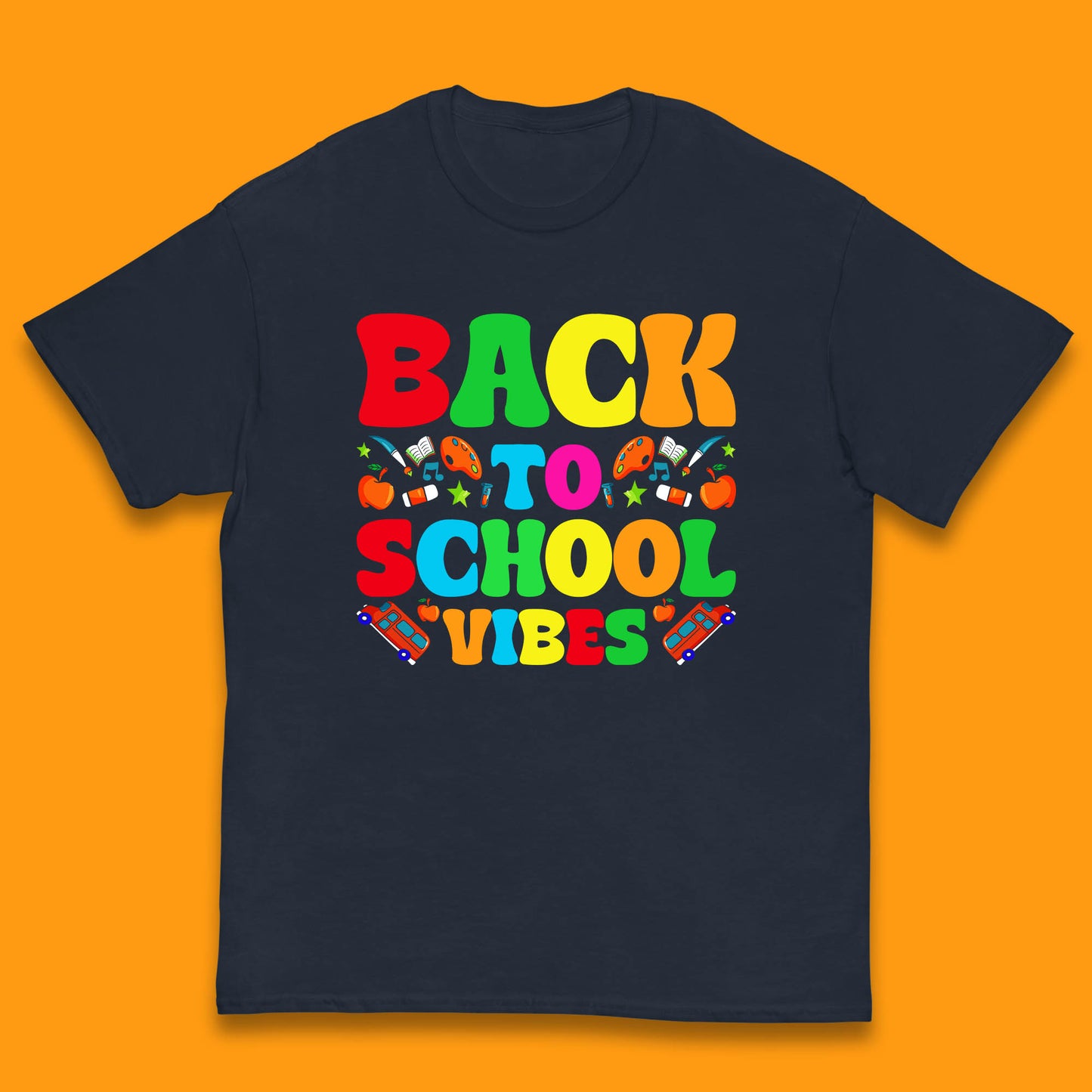 Back To School Vibes Happy First Day Of School Retro School Life Kids T Shirt