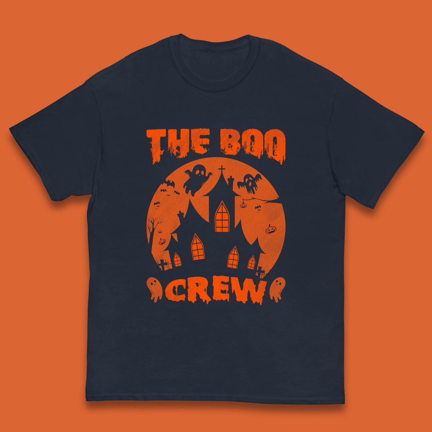The Boo Crew Halloween Boo Squad Matching Costume Haunted House Horror Boo Ghost Kids T Shirt