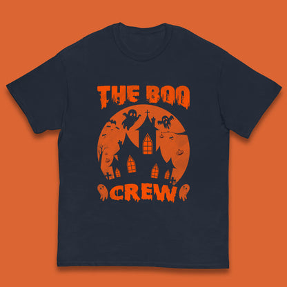 The Boo Crew Halloween Boo Squad Matching Costume Haunted House Horror Boo Ghost Kids T Shirt